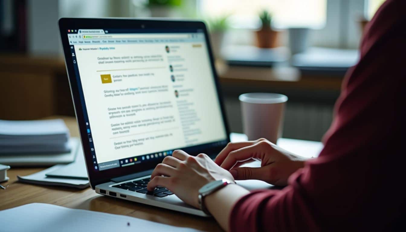 An open laptop displaying a webpage layout with call-to-action options.