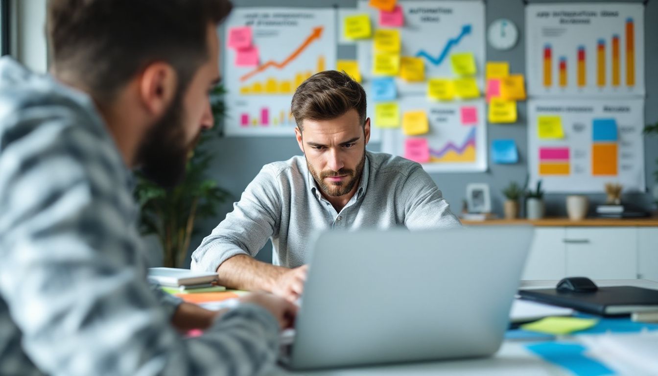 A person in a modern office using technology to increase productivity.