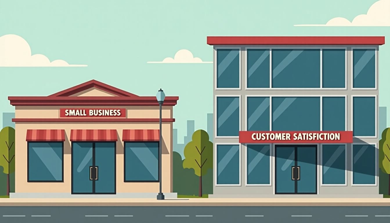 A comparison of small business and large enterprise office buildings.